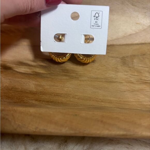 J. Crew Gold Hoop Earrings - Picture 3 of 3